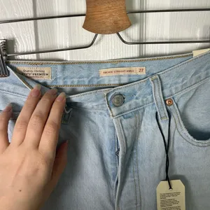Ribcage High Rise Distressed Straight Ankle Blue Jeans Ojai Shore 27 thumbnail 7