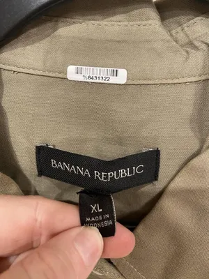 Banana Republic Dress Womens XL Green Linen Short Sleeve Button Front Pockets thumbnail 3