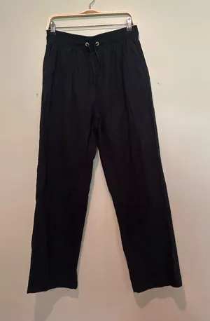 Cotton blend straight leg pants Black Size L thumbnail 1