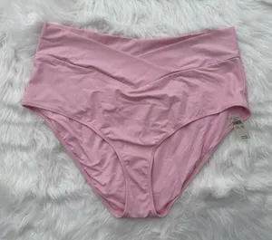 Aerie High Rise Full Coverage Crossover Bikini Bottom Bloom Size XXL thumbnail 1
