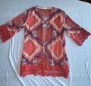 Altar'd‎ State Coral Floral Kimono thumbnail 1