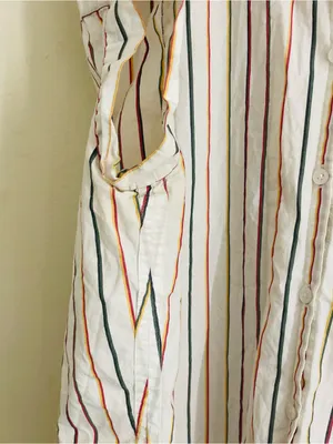 Madewell Central Shirt Oversized Button Front Top Multicolor Sadie Striped L thumbnail 9