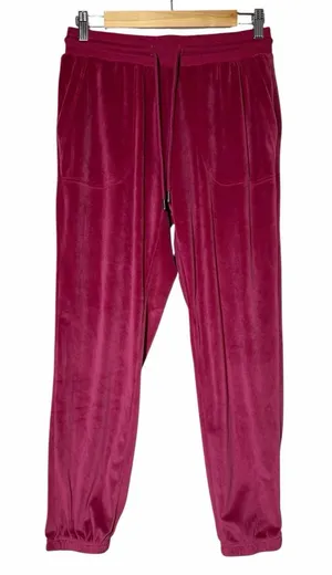 Women’s Burgundy Velour Jogger Pants size XS thumbnail 1