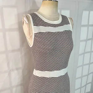 Petal & Pup Brown Stripe Kiah Knit Sleeveless Midi Bodycon Dress Size Large thumbnail 2