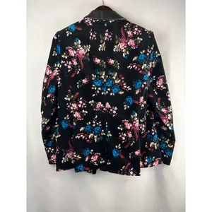 Women’s Lane Bryant Size 16 Black Floral Velvet Blazer thumbnail 3