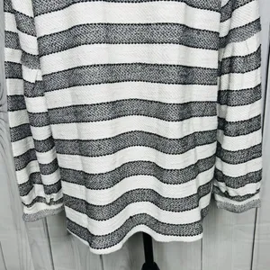 Style & Co Sweater Size L Black White Striped Long Sleeve Woven Knit thumbnail 9