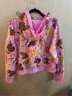 Women’s Disney Eats Snack Pink Quarter Zip Hoodie Size XL thumbnail 4