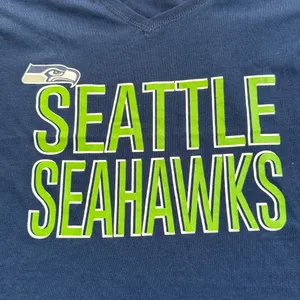 NFL Seattle Seahawks Navy and Green Women's Short Sleeve Tee thumbnail 2