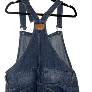 Relaxed Dark Blue Denim Overalls for Women thumbnail 5