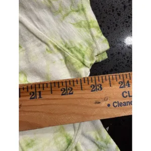 Pitusa Tie Dye Maxi Dress Lime Green Pink Trim‎ Pima Cotton Modal Petite Peru thumbnail 5