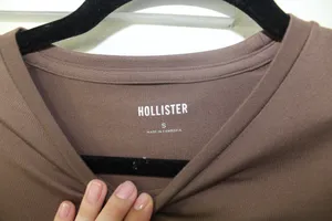 Hollister Seamless Fabric Crew Baby Tee Brown thumbnail 3