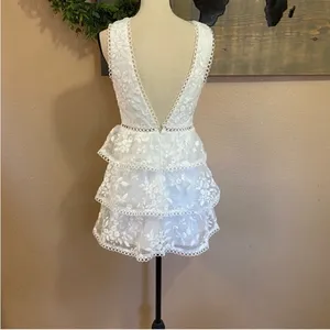 NWOT Lulus Look So Sweet White Floral Embroidered Organza Mini Dress thumbnail 10