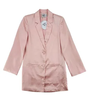 Princess Polly Pink Satin Long Blazer Feminine Barbie Polished NEW Size 2 thumbnail 1