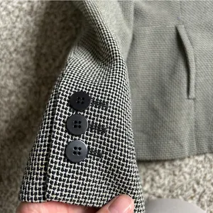 Ann Taylor Petites Black White Tweed Blazer Jacket Formal Office Business 2P thumbnail 4