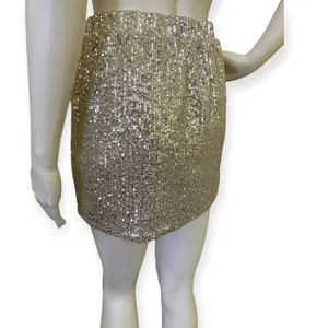 love on a hanger Sparkling Gold Sequin Mini Skirt thumbnail 4