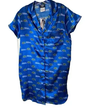 NWOT! Concepts Sport Florida Gators Silky Buttoned Pajama Nightshirt thumbnail 1
