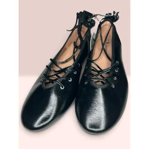 No Boundaries Corset Ballet Flats Black Lace Up Ankle Tie Womens Shoes Sz 7 NWOB thumbnail 8