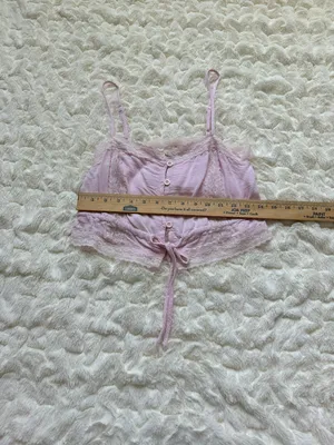 PacSun Lace Pink Crop Top thumbnail 3
