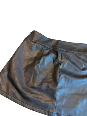 Wild Fable Black Vegan Leather Mini Skort Skirt w/ Shorts Classic Size XS Womens thumbnail 2