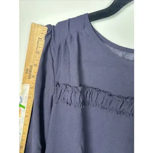 NWT Gap 2009 Top Womens Medium Blue Sheer‎ 3/4 Sleeve Blouse Lightweight thumbnail 16