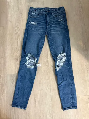 American Eagle Women's Skinny Jeans Distressed Blue Size 6 thumbnail 1