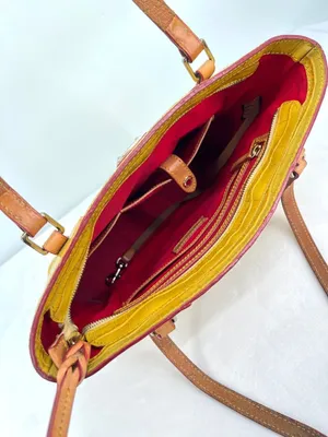 Dooney & Bourke Croco Embossed Sunburst Yellow Leather Lexington Shopper Tote thumbnail 5