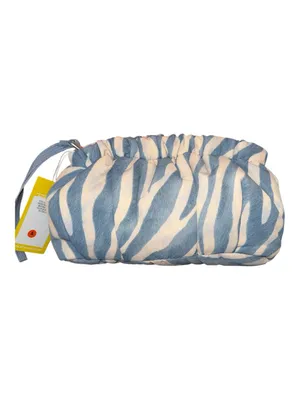 Vince Camuto Blue & Cream Zebra Print Drawstring Pouch thumbnail 2