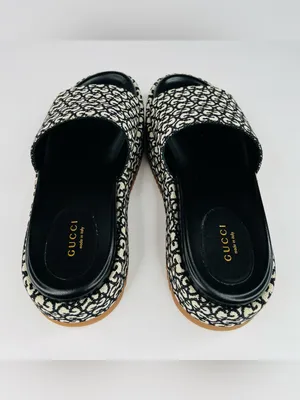 Gucci Women's Angelina Platform GG Supreme Jacquard Slide Sandals Size EU 37 thumbnail 7