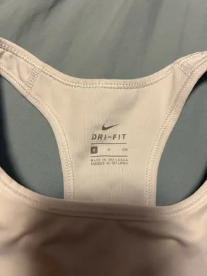 Nike White Sports Bra Dri-Fit thumbnail 2