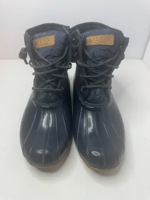 Sperry Dark Blue Waterproof Rubber Duck Boots Size 8 thumbnail 1