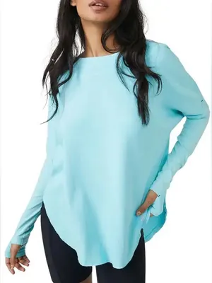 Free People Movement Simply Layer Open Back Top in Blue Glow thumbnail 9