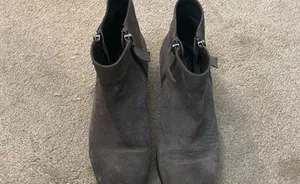Costa Diva Gray Suede Ankle Zipper Booties Size 8 thumbnail 6