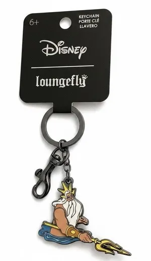 NWT Loungefly The Little Mermaid Triton's Gift Enamel Keychain thumbnail 1