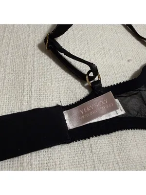 Victoria’s Secret Black & Purple Lace Very Sexy Balconet Bra Underwire 34D thumbnail 6