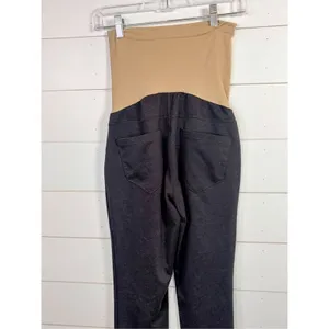 Motherhood Maternity Women's Heather Stretch Leggings Gray Tan Size Small thumbnail 4