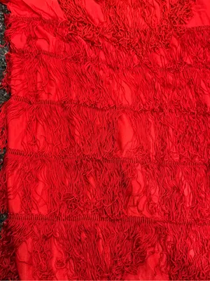 Charades Women’s Adult XL Red Solid Fringe Flapper Costume Dress thumbnail 2