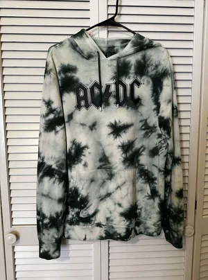AC/DC Hoodie Urban Outfitters Rock 'N' Roll Tie-Dye thumbnail 1