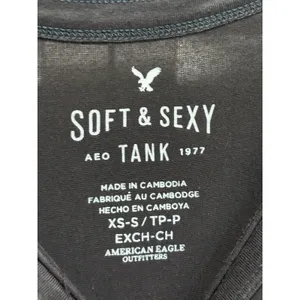 American‎ Eagle Soft & Sexy Ombré Tank Top Size XS Relaxed Pink/Gray Flower thumbnail 2