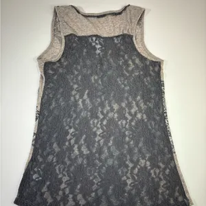 Miss Me Gray Floral Lace Tank Top thumbnail 9