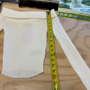NWT Y2K Edikted White Ribbed Cowl Neck Sweater‎ XS thumbnail 11
