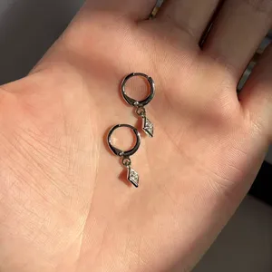 CZ Geometry Rhombus Dangle Drop Earrings for Men Women Streetwear Unisex Style thumbnail 5