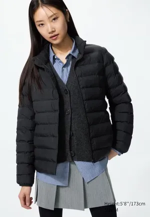 Uniqlo Women Ultra Light Down Jacket Black Full Zip Puffer XL 211-409112 thumbnail 1