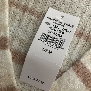 American Eagle Womens cream striped boxy cropped cardigan thumbnail 4
