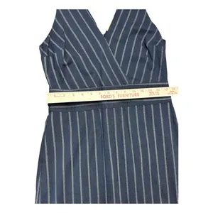 Le Lis Navy and White Pinstripe V-Neck Sheath Column Dress‎ Size Medium Business thumbnail 3