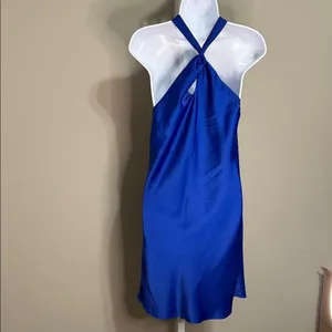 Jolt Royal Blue Halter Mini Dress M Juniors Dance Modern‎ Cocktail Date Night thumbnail 5