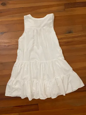 Tuckernuck Pomander Place Kenzo Tiered Dress White Swiss Dot Sleeveless Medium thumbnail 5