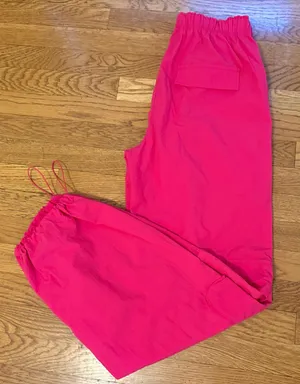 High waist parachute cargo pants in hot pink size M thumbnail 8