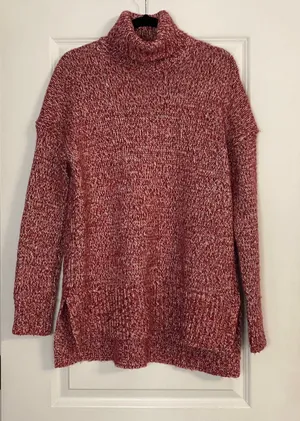 J. Crew Marbled Cherry Wool Blend Turtleneck Sweater thumbnail 3