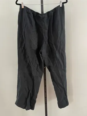 J Jill Love Linen 100% Linen Black Elastic Waistband Pants Size Medium thumbnail 2