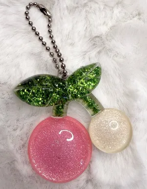 Fashion Cherry Cherry Glitter Bag Fob Charm Bag thumbnail 1